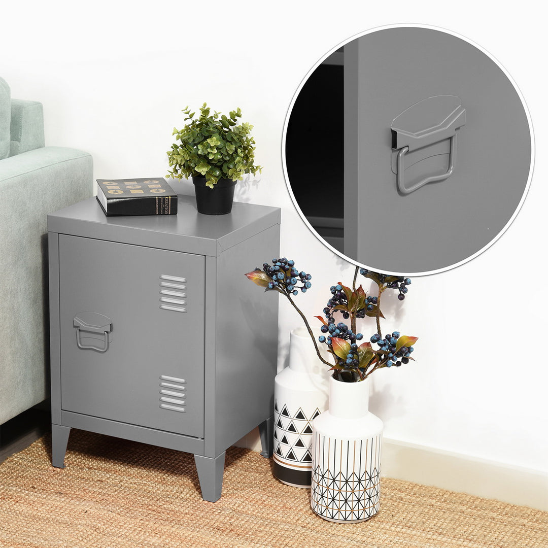 Furniture R Armoire de Rangement pour Bureau, Unité de Rangement, Petit Meuble de Classement, Placard en Métal avec Portes Affleurantes, 2 Compartiments, pour Garage, Bureau, Noir