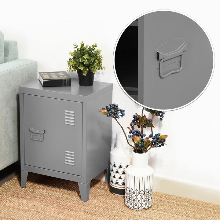 Furniture R Armoire de Rangement pour Bureau, Unité de Rangement, Petit Meuble de Classement, Placard en Métal avec Portes Affleurantes, 2 Compartiments, pour Garage, Bureau, Noir