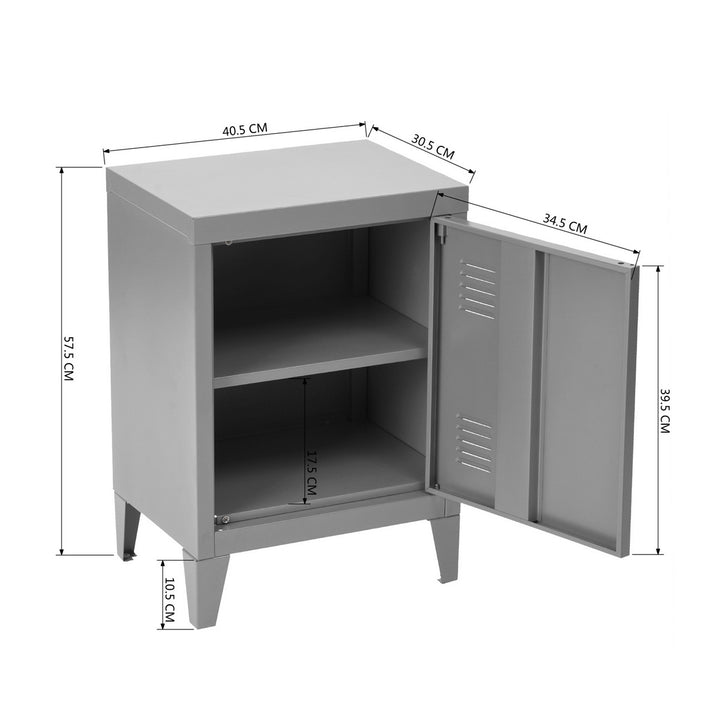 Furniture R Armoire de Rangement pour Bureau, Unité de Rangement, Petit Meuble de Classement, Placard en Métal avec Portes Affleurantes, 2 Compartiments, pour Garage, Bureau, Noir