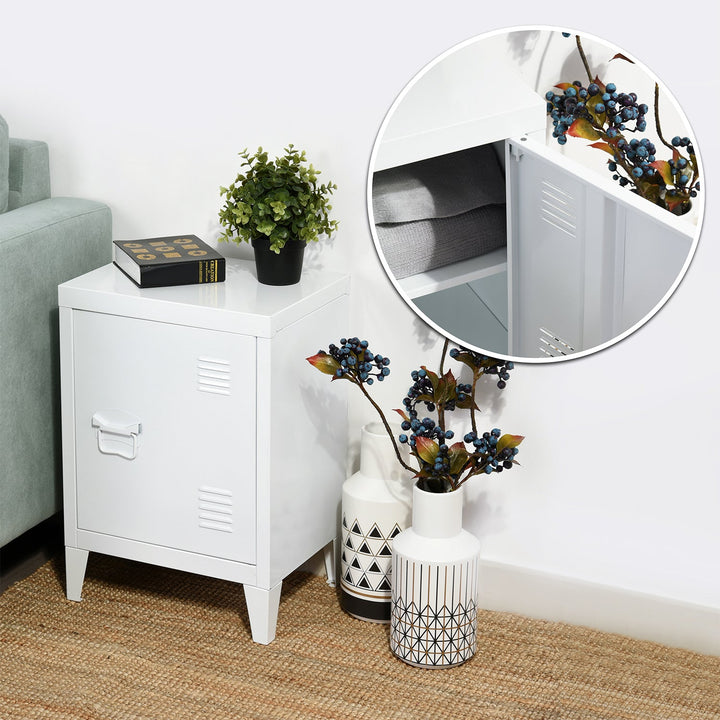 Meuble R Armoire de rangement en métal élégant au design minimaliste