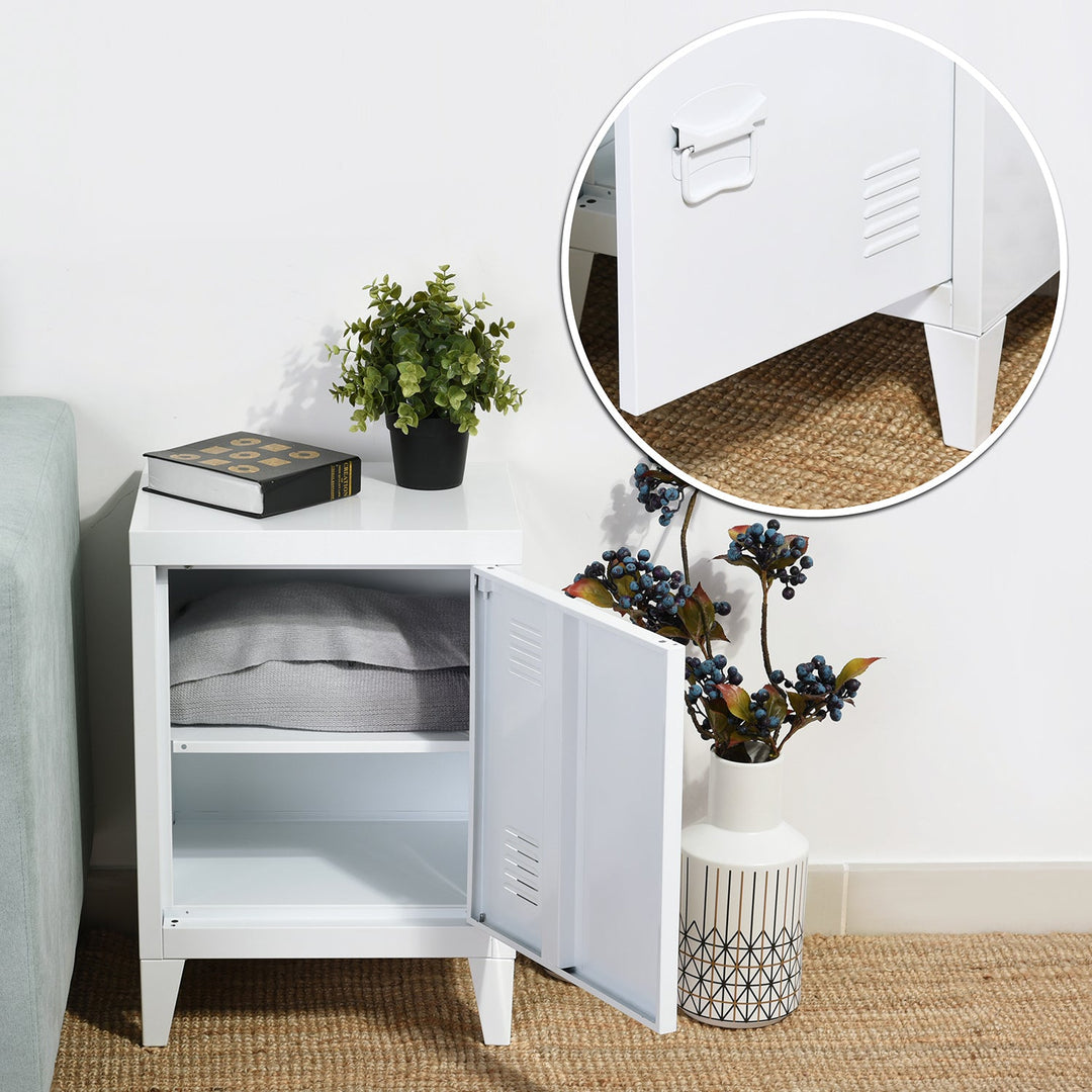 Meuble R Armoire de rangement en métal élégant au design minimaliste