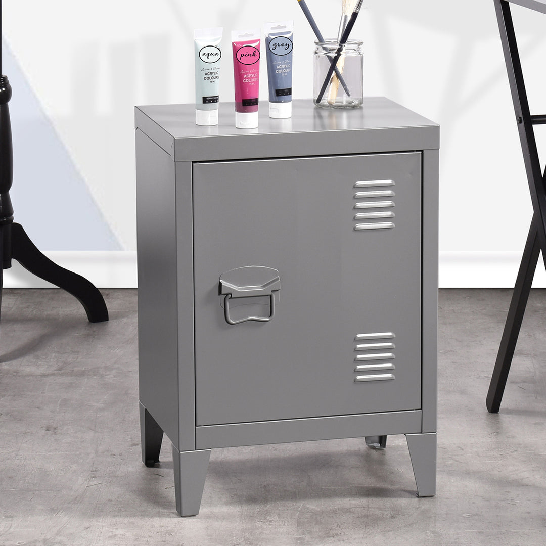 Furniture R Armoire de Rangement pour Bureau, Unité de Rangement, Petit Meuble de Classement, Placard en Métal avec Portes Affleurantes, 2 Compartiments, pour Garage, Bureau, Noir