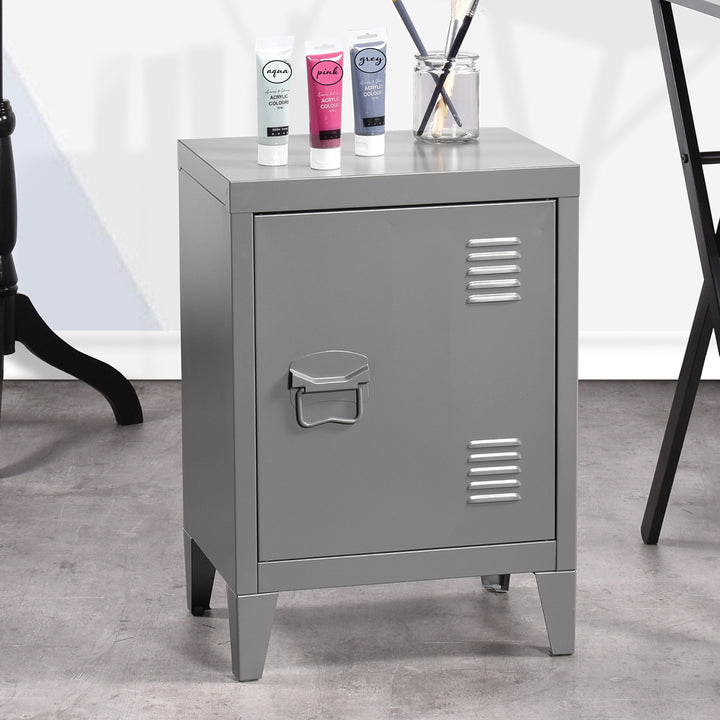 Furniture R Armoire de Rangement pour Bureau, Unité de Rangement, Petit Meuble de Classement, Placard en Métal avec Portes Affleurantes, 2 Compartiments, pour Garage, Bureau, Noir