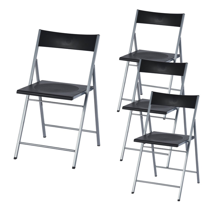 Furniture R Vielseitige Klappstühle aus Stahl und Kunststoff, leichte, bequeme Veranstaltungsstühle (6er-Set)