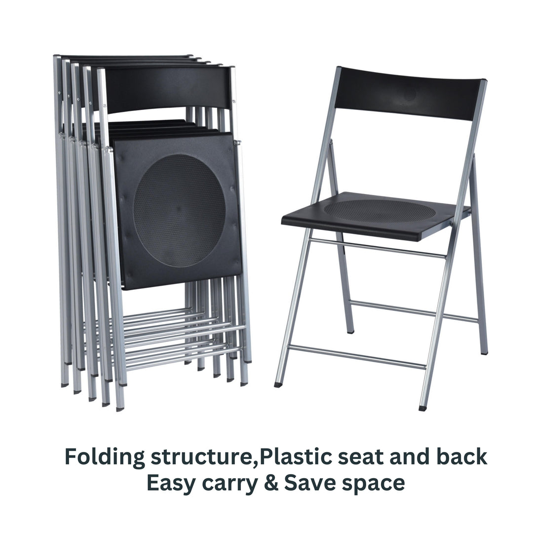 Furniture R Vielseitige Klappstühle aus Stahl und Kunststoff, leichte, bequeme Veranstaltungsstühle (6er-Set)
