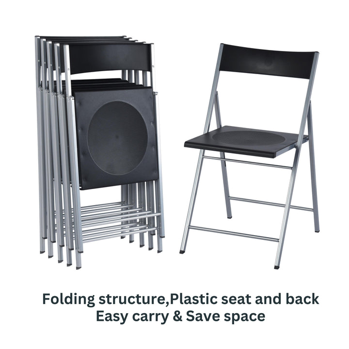 Furniture R Vielseitige Klappstühle aus Stahl und Kunststoff, leichte, bequeme Veranstaltungsstühle (6er-Set)