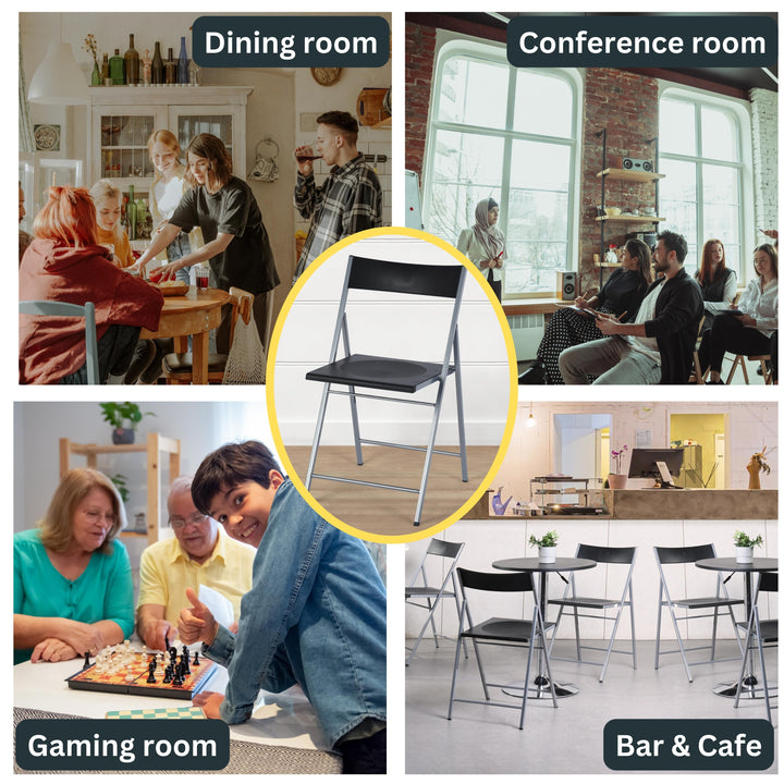 Furniture R Vielseitige Klappstühle aus Stahl und Kunststoff, leichte, bequeme Veranstaltungsstühle (6er-Set)