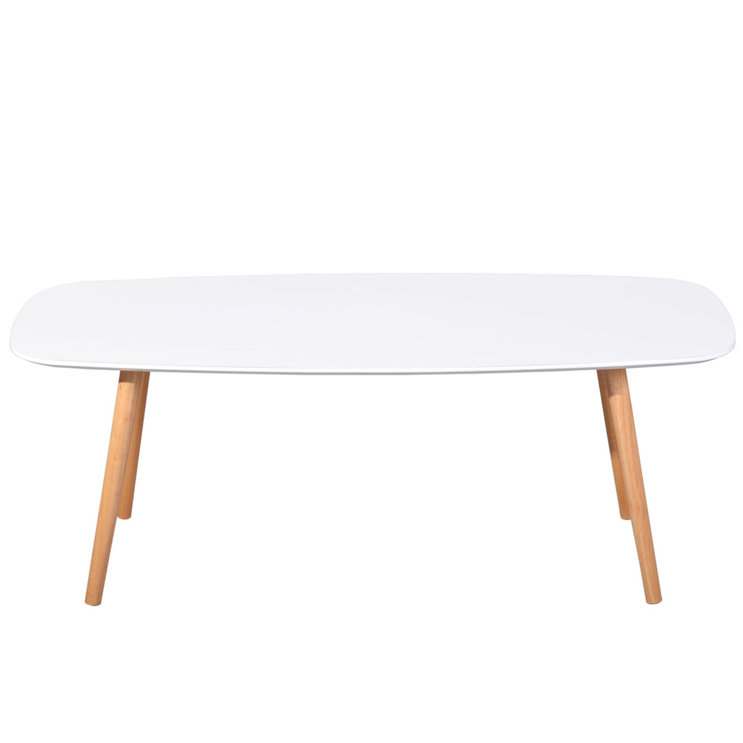 Table basse minimaliste en bois avec pieds fuselés en bois massif de Furniture R Kenna
