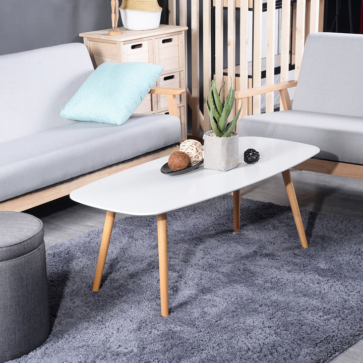 Table basse minimaliste en bois avec pieds fuselés en bois massif de Furniture R Kenna