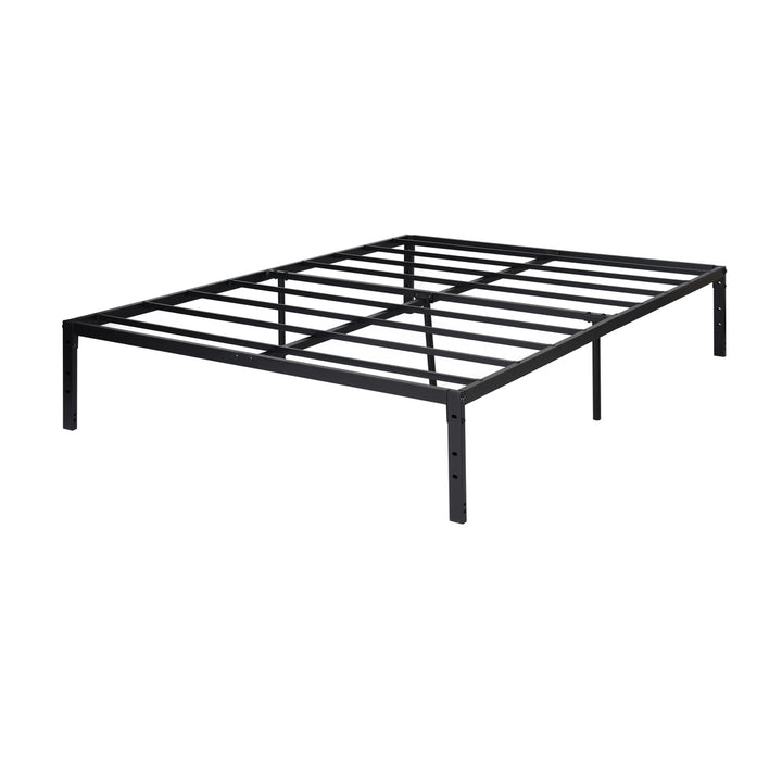 FurnitureR Metallbettgestell (140 x 200 cm) mit LED-Beleuchtung, robustes Plattformbett, Stauraum unter dem Bett, kein Lattenrost erforderlich, rutschfeste Unterlage, Schwarz