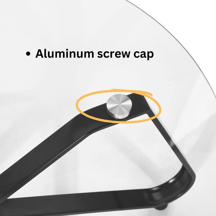 Furniture R Moderner, stilvoller, runder Couchtisch mit Platte aus gehärtetem Glas
