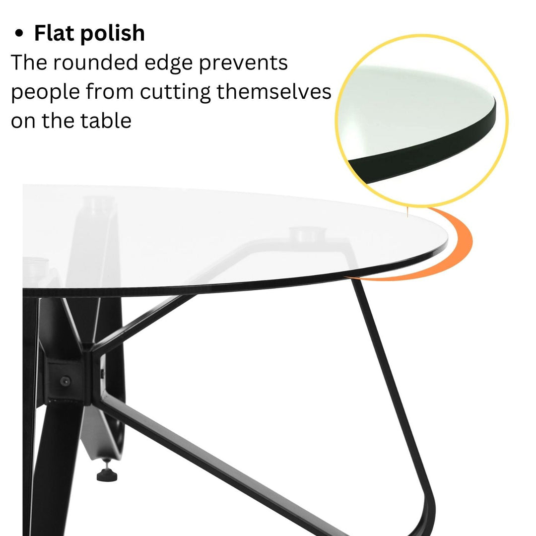 Furniture R Moderner, stilvoller, runder Couchtisch mit Platte aus gehärtetem Glas