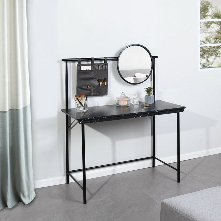 Furniture R Versatile Vanity Desk With Removable Mirror And Sliding Trays Adds Functionality