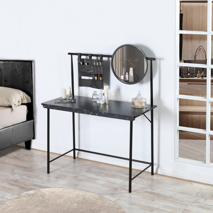 Furniture R Versatile Vanity Desk With Removable Mirror And Sliding Trays Adds Functionality