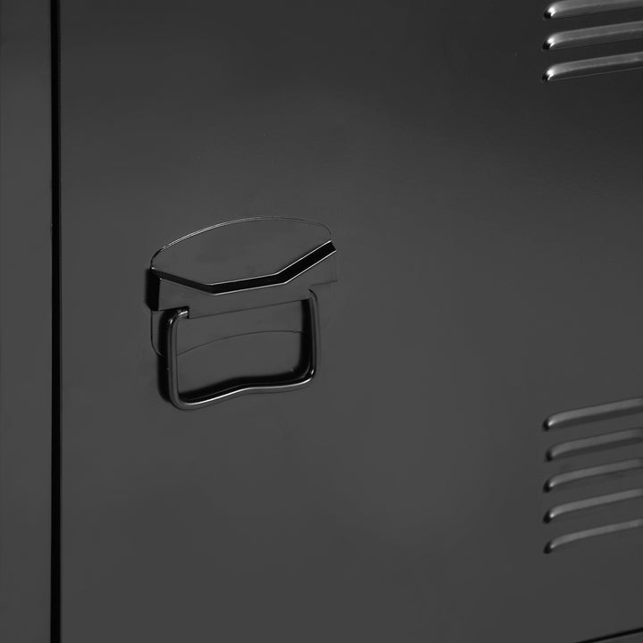 Furniture R  France Matapouri Black lt Meuble Télé casier rangment métallique Enfilade Commande, Armoire de Bureau, 2 Couches 3 Portes, Dimensions 120 40 58 cm, Noir Mate, Standard