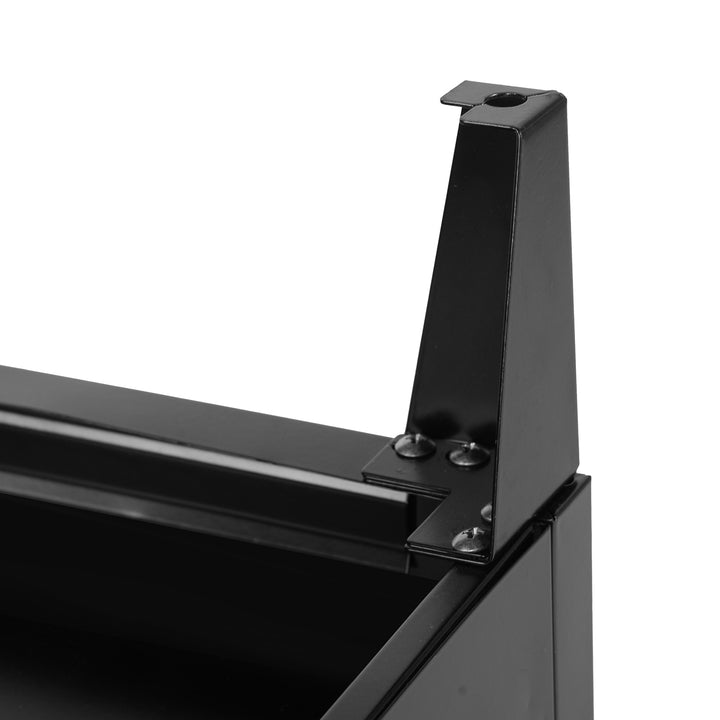 Furniture R  France Matapouri Black lt Meuble Télé casier rangment métallique Enfilade Commande, Armoire de Bureau, 2 Couches 3 Portes, Dimensions 120 40 58 cm, Noir Mate, Standard