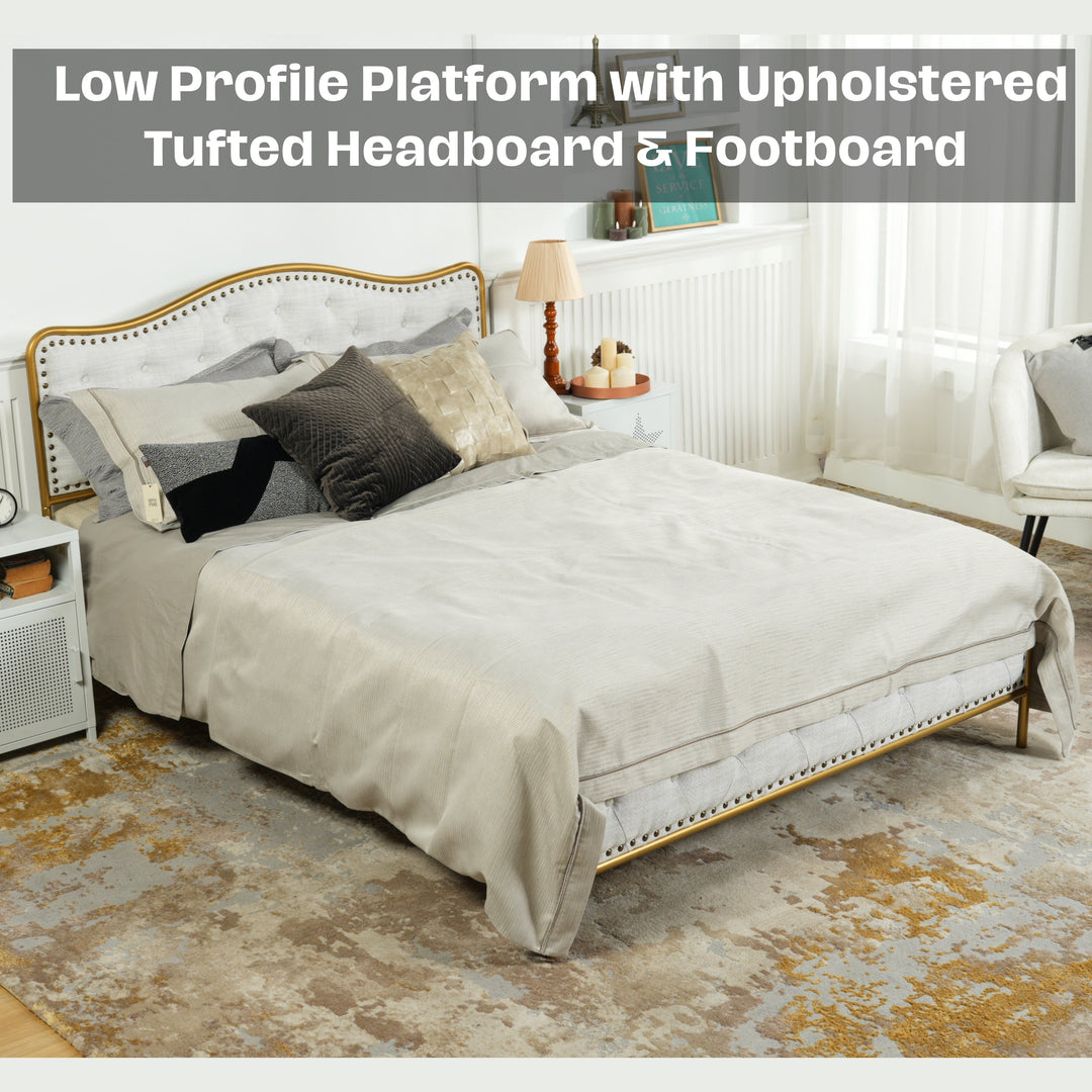 Furniture R Modern Luxury Merle Uholstery Bed Frame:  Invites Comfort And Tranquility