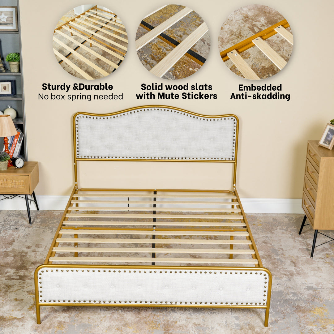 Furniture R Modern Luxury Merle Uholstery Bed Frame:  Invites Comfort And Tranquility