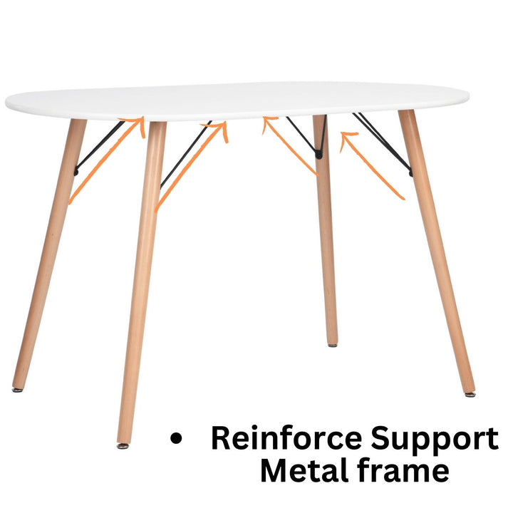 Furniture R Moderner minimalistischer rechteckiger weißer Esstisch