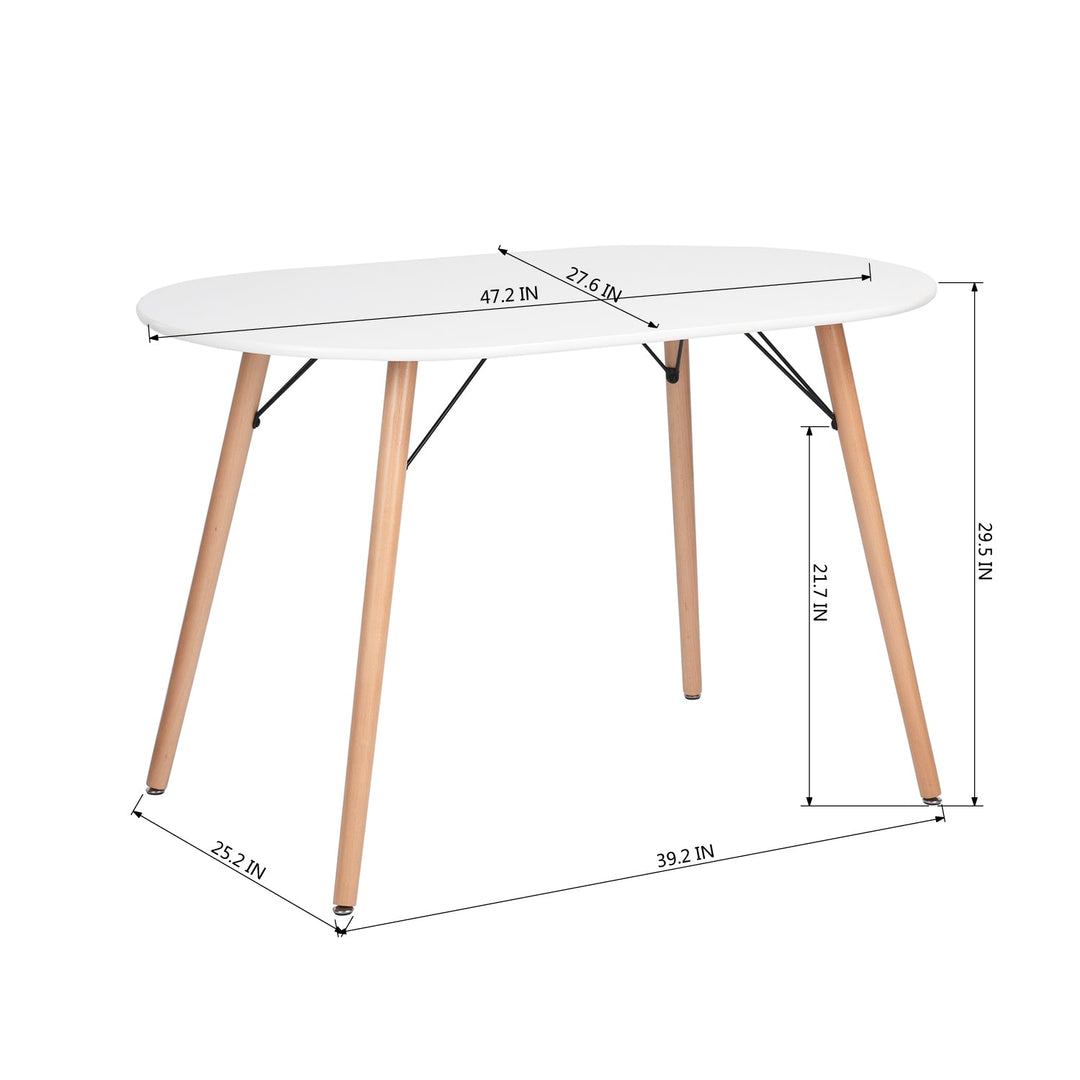 Furniture R Moderner minimalistischer rechteckiger weißer Esstisch