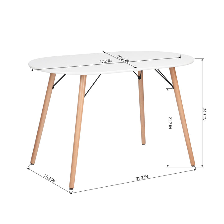 Furniture R Moderner minimalistischer rechteckiger weißer Esstisch
