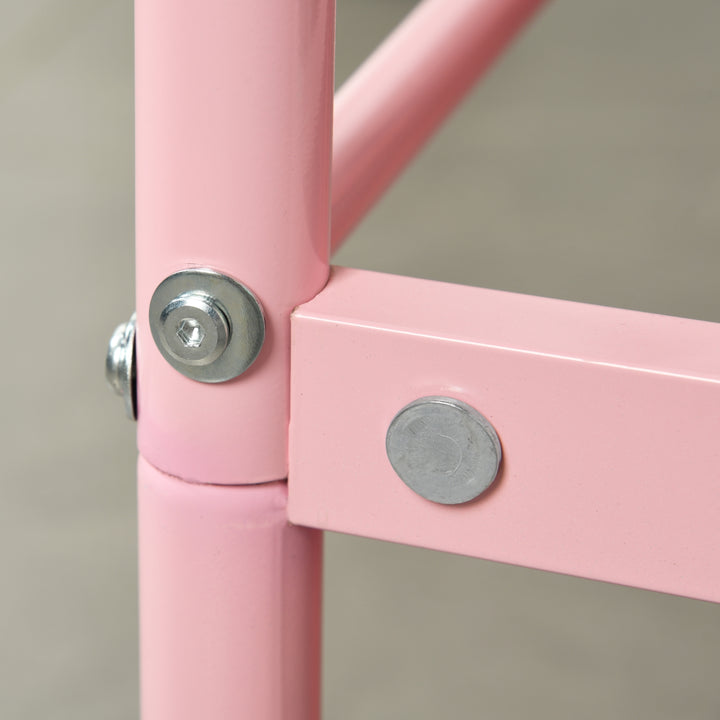 Furniture R Cadre de Lit Simple en Métal, avec Tête et Pied de lit, Base en Fer Solide pour Enfants ou Adolescents, Maison, Dortoir D'étudiants, Chambre d'enfants, Rose