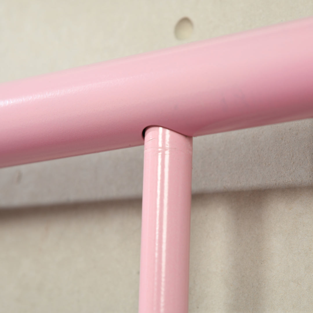 Furniture R Cadre de Lit Simple en Métal, avec Tête et Pied de lit, Base en Fer Solide pour Enfants ou Adolescents, Maison, Dortoir D'étudiants, Chambre d'enfants, Rose