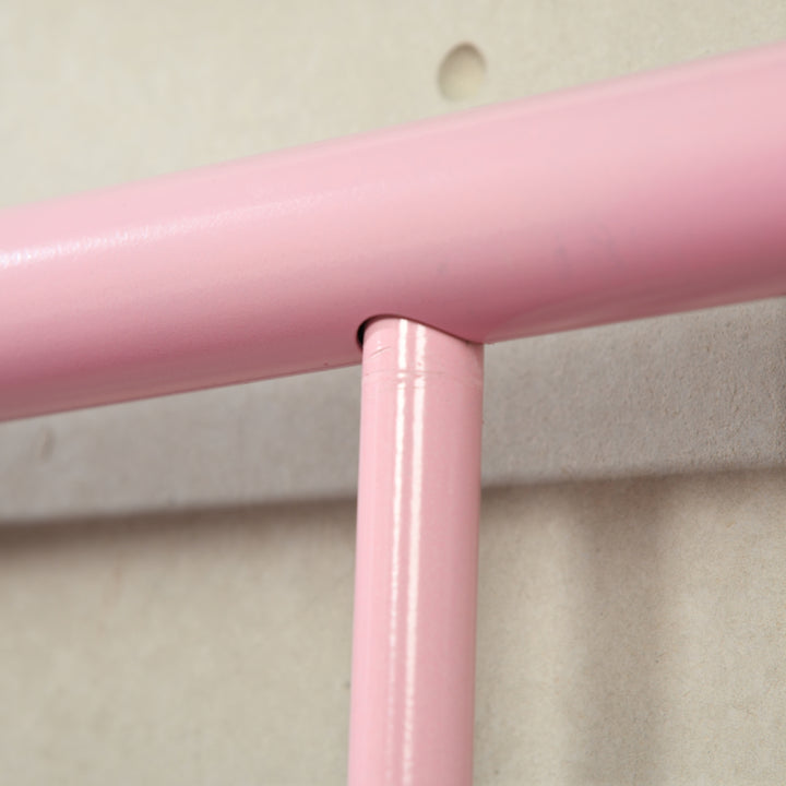 Furniture R Cadre de Lit Simple en Métal, avec Tête et Pied de lit, Base en Fer Solide pour Enfants ou Adolescents, Maison, Dortoir D'étudiants, Chambre d'enfants, Rose
