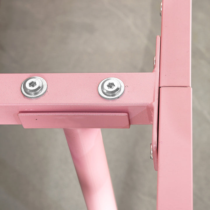 Furniture R Cadre de Lit Simple en Métal, avec Tête et Pied de lit, Base en Fer Solide pour Enfants ou Adolescents, Maison, Dortoir D'étudiants, Chambre d'enfants, Rose