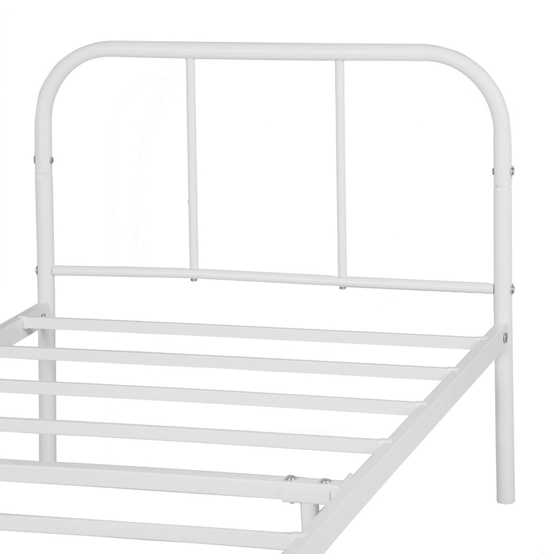 FurnitureR 1-Pack Lit à Lattes Blanc, Style Minimaliste Moderne, Cadre Métallique Robuste, Économie d'Espace, Idéal Chambre Adolescents ou Adultes, Facile à Monter, 197x91,5x81cm