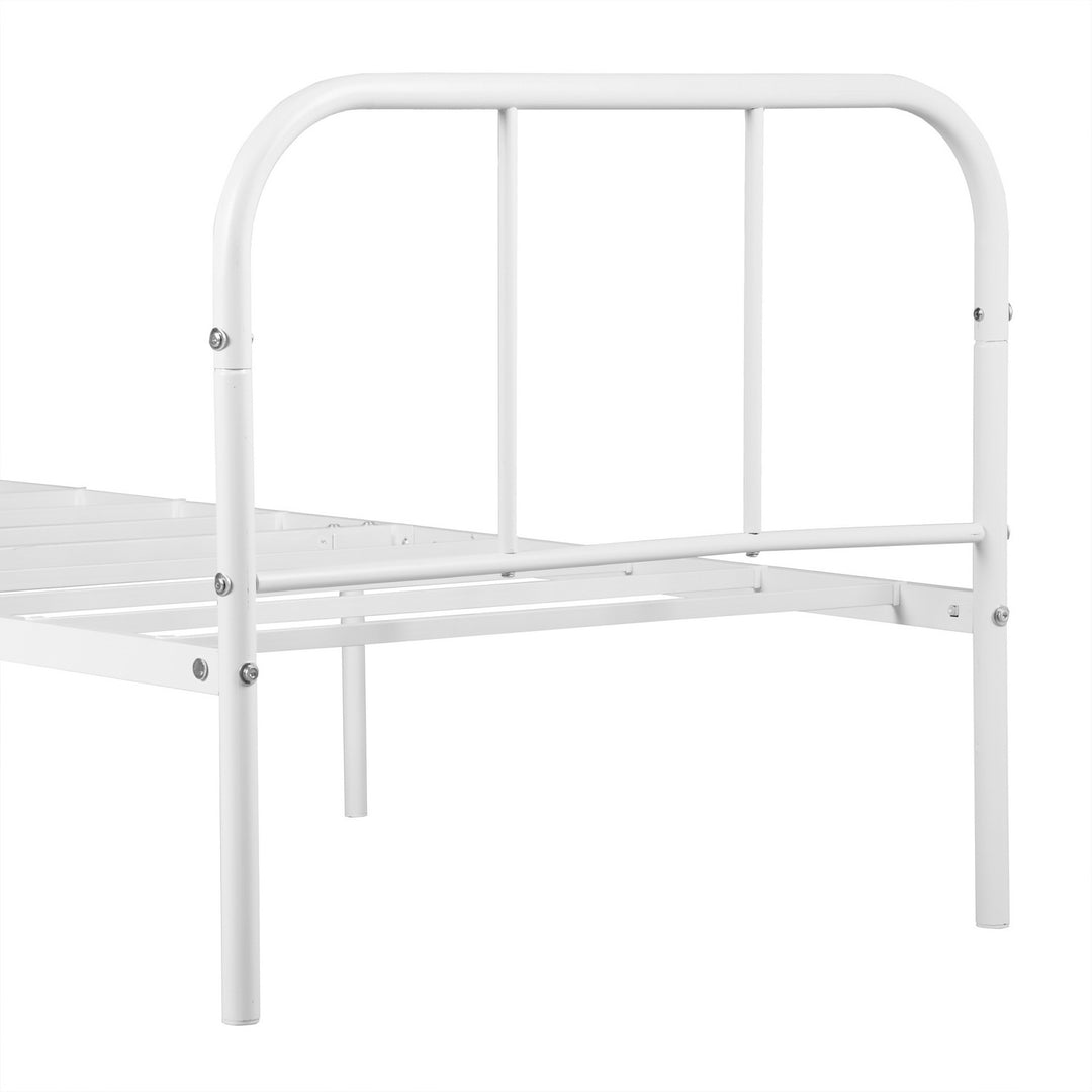 FurnitureR 1-Pack Lit à Lattes Blanc, Style Minimaliste Moderne, Cadre Métallique Robuste, Économie d'Espace, Idéal Chambre Adolescents ou Adultes, Facile à Monter, 197x91,5x81cm