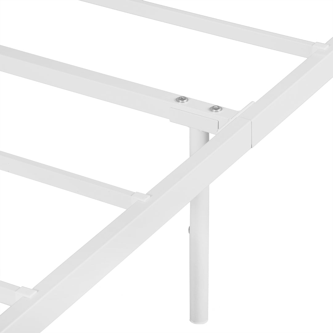 FurnitureR 1-Pack Lit à Lattes Blanc, Style Minimaliste Moderne, Cadre Métallique Robuste, Économie d'Espace, Idéal Chambre Adolescents ou Adultes, Facile à Monter, 197x91,5x81cm