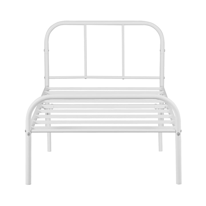 FurnitureR 1-Pack Lit à Lattes Blanc, Style Minimaliste Moderne, Cadre Métallique Robuste, Économie d'Espace, Idéal Chambre Adolescents ou Adultes, Facile à Monter, 197x91,5x81cm