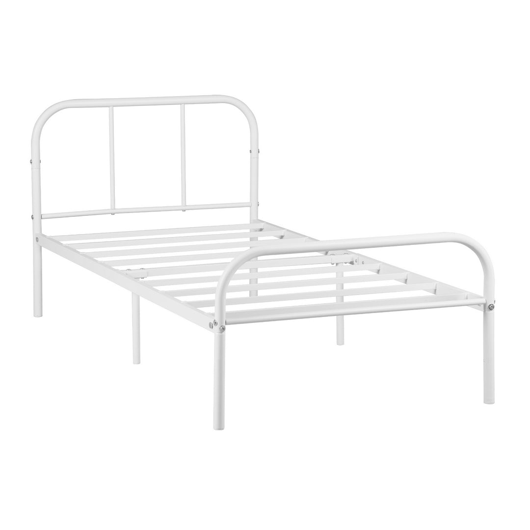 FurnitureR 1-Pack Lit à Lattes Blanc, Style Minimaliste Moderne, Cadre Métallique Robuste, Économie d'Espace, Idéal Chambre Adolescents ou Adultes, Facile à Monter, 197x91,5x81cm