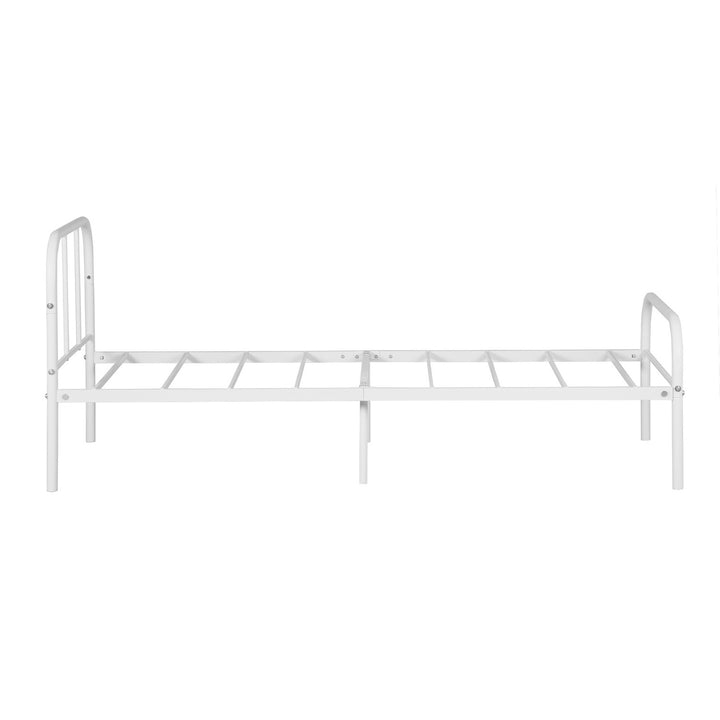 FurnitureR 1-Pack Lit à Lattes Blanc, Style Minimaliste Moderne, Cadre Métallique Robuste, Économie d'Espace, Idéal Chambre Adolescents ou Adultes, Facile à Monter, 197x91,5x81cm