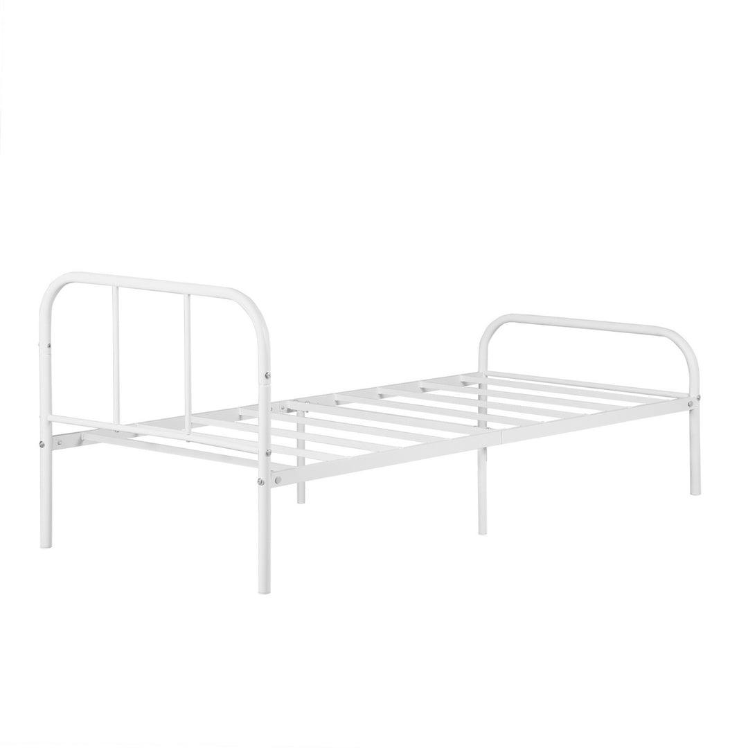 FurnitureR 1-Pack Lit à Lattes Blanc, Style Minimaliste Moderne, Cadre Métallique Robuste, Économie d'Espace, Idéal Chambre Adolescents ou Adultes, Facile à Monter, 197x91,5x81cm