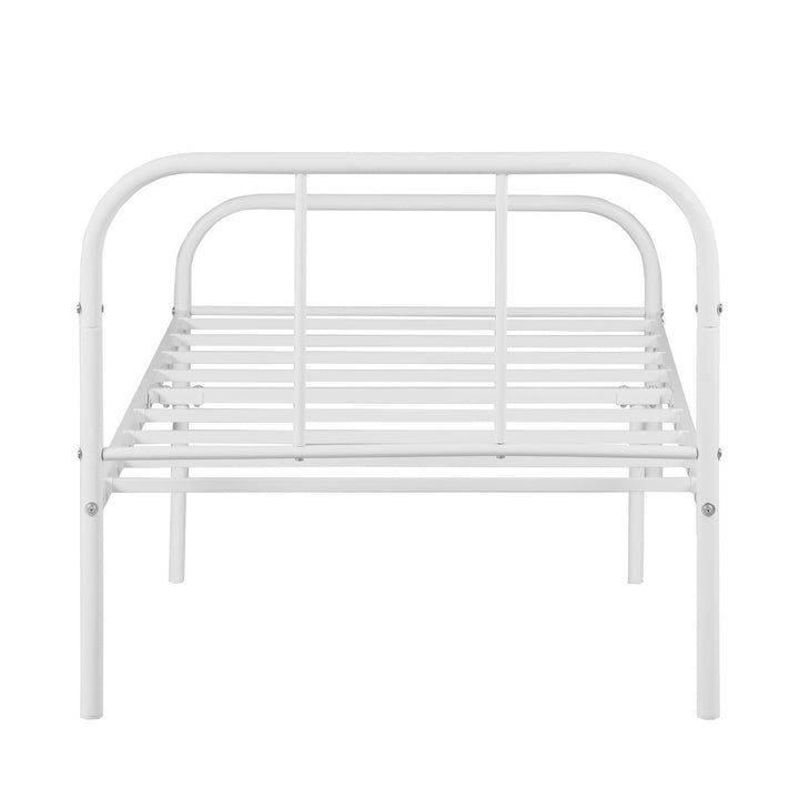 FurnitureR 1-Pack Lit à Lattes Blanc, Style Minimaliste Moderne, Cadre Métallique Robuste, Économie d'Espace, Idéal Chambre Adolescents ou Adultes, Facile à Monter, 197x91,5x81cm