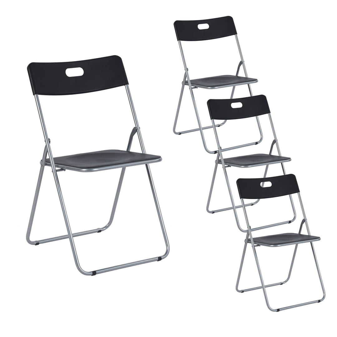 Furniture R Simple Plastic Folding Chair Set Provides Extra Seating In Small Spaces