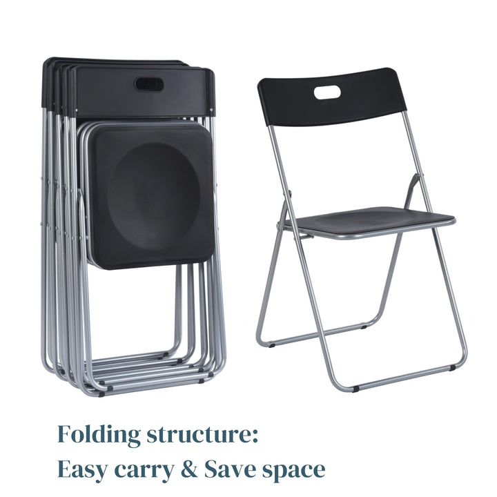 Furniture R Simple Plastic Folding Chair Set Provides Extra Seating In Small Spaces