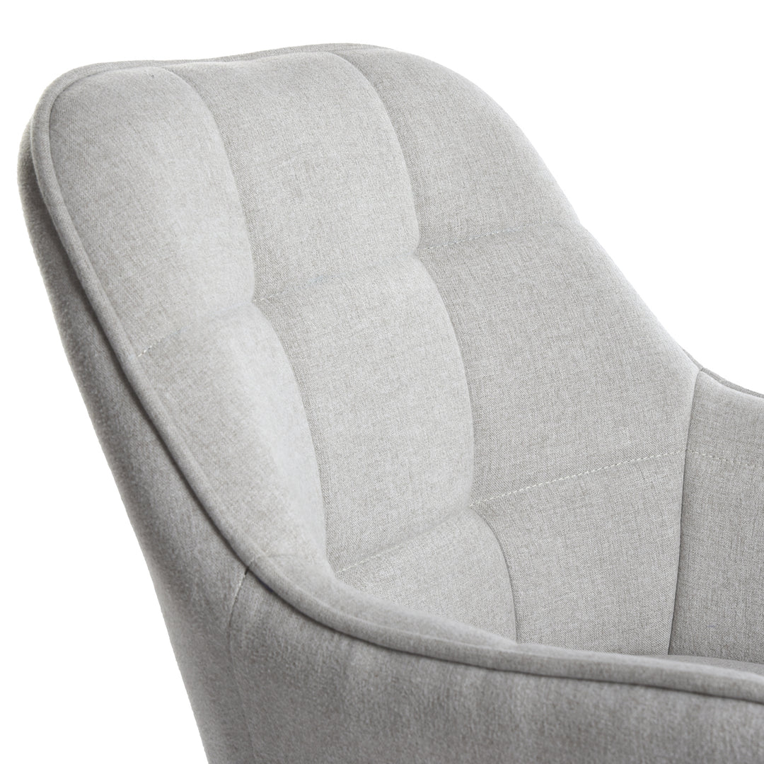 Accent Armchair Fabric Upholstered, Modern Leisure Vanity Chair with Padded Backrest and Seating Cushion, Swivel Armchair Side Chair, Grey