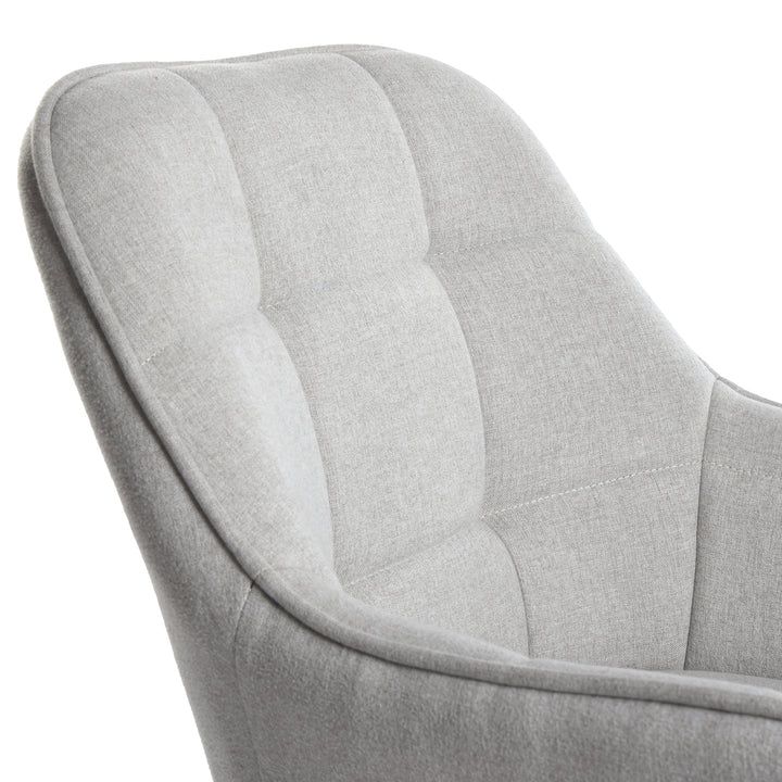 Accent Armchair Fabric Upholstered, Modern Leisure Vanity Chair with Padded Backrest and Seating Cushion, Swivel Armchair Side Chair, Grey