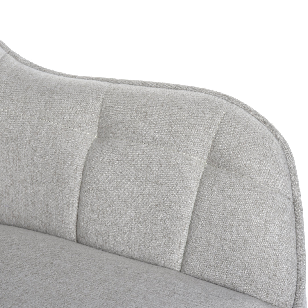 Accent Armchair Fabric Upholstered, Modern Leisure Vanity Chair with Padded Backrest and Seating Cushion, Swivel Armchair Side Chair, Grey