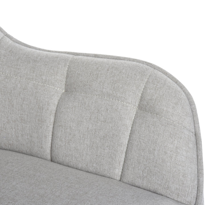 Accent Armchair Fabric Upholstered, Modern Leisure Vanity Chair with Padded Backrest and Seating Cushion, Swivel Armchair Side Chair, Grey