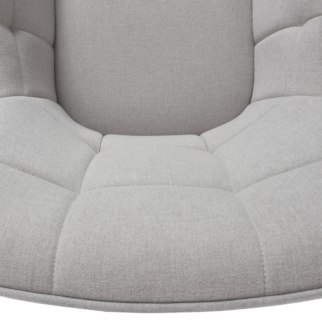 Accent Armchair Fabric Upholstered, Modern Leisure Vanity Chair with Padded Backrest and Seating Cushion, Swivel Armchair Side Chair, Grey