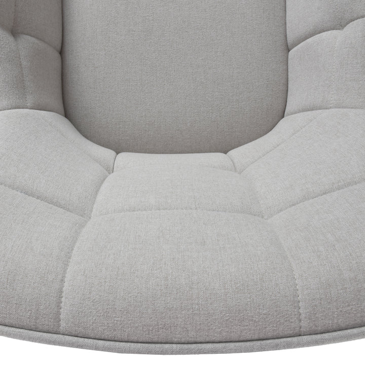 Accent Armchair Fabric Upholstered, Modern Leisure Vanity Chair with Padded Backrest and Seating Cushion, Swivel Armchair Side Chair, Grey