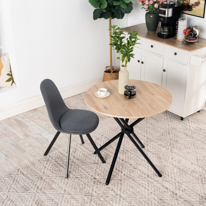 Furniture R Lot de 4 Chaises, Pivotant sur 360° sans Accoudoirs et avec des Pieds Radiaux en Métal, Élégantes pour la Chambre a Coucher et la Salle a Manger, Couleur Crème, Beige, 41 x 46 x 77cm
