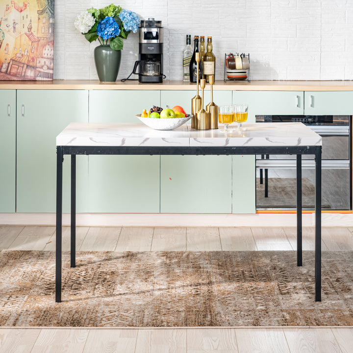 FurnitureR Table à Manger en Bois grainé Gris, Table à Manger de Cuisine, Salle à Manger Salon Table à Manger rectangulaire avec Pieds réglables, 120x70x75cm, Gris