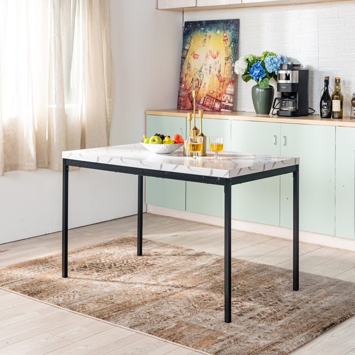 FurnitureR Table à Manger en Bois grainé Gris, Table à Manger de Cuisine, Salle à Manger Salon Table à Manger rectangulaire avec Pieds réglables, 120x70x75cm, Gris