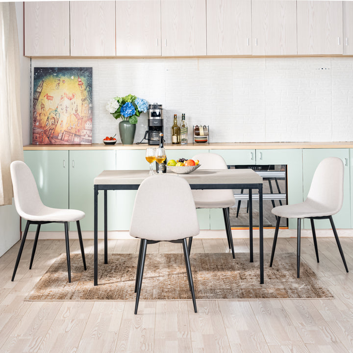 FurnitureR Table à Manger en Bois grainé Gris, Table à Manger de Cuisine, Salle à Manger Salon Table à Manger rectangulaire avec Pieds réglables, 120x70x75cm, Gris