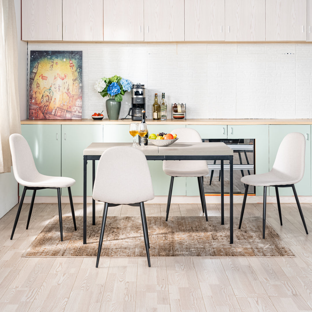 FurnitureR Table à Manger en Bois grainé Gris, Table à Manger de Cuisine, Salle à Manger Salon Table à Manger rectangulaire avec Pieds réglables, 120x70x75cm, Gris